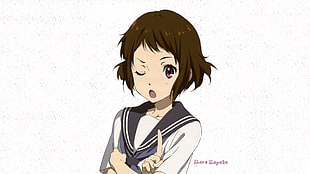 brown haired female anime charater
